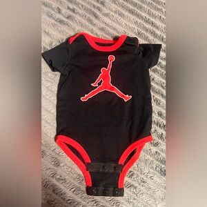 AIR JORDAN BABY ONE PIECE SIZE 6-9M Black/Red/Logo